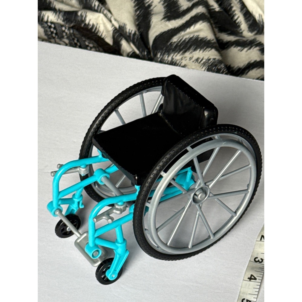 Barbie Doll Wheelchair Accessory Teal Blue Silver‎ Black GGL22 Replacement Toy